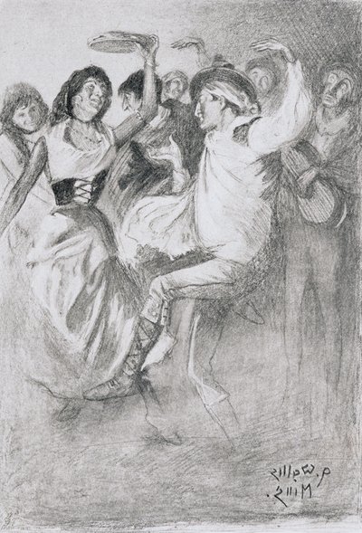 Zigeuner Huwelijksdans, uit The Zincali door George Barrow (1803-81), gepubliceerd in Londen, 1923 door Arthur Wallis Mills